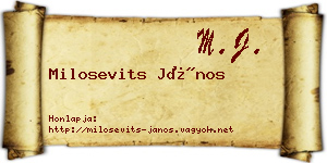 Milosevits János névjegykártya