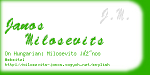 janos milosevits business card